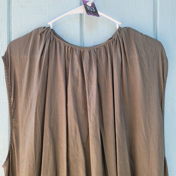 Totême Pretoria Midi Shift Dress Size Large Brown Cotton Lyocell Bohemian - Picture 4 of 14